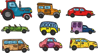 Cars Automotives Icons Stickdatei