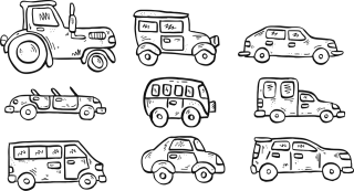 Cars Automotives Icons Stickdatei