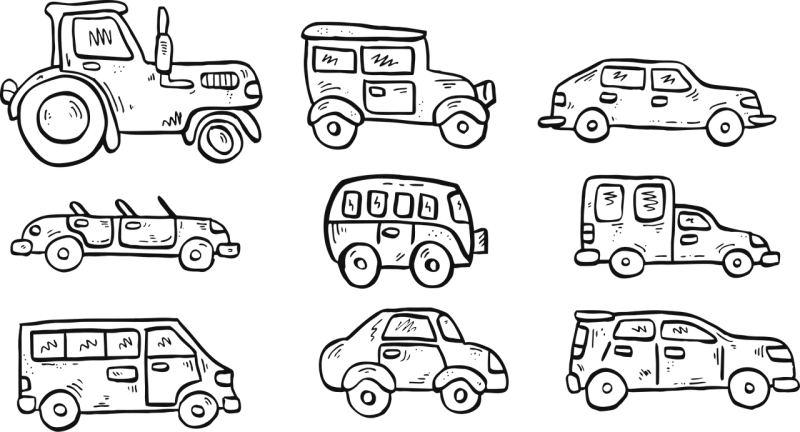 Cars Automotives Icons Stickdatei – Fahrzeuge