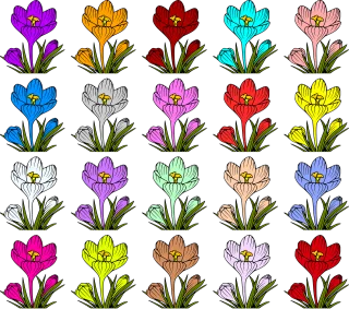 Tulips Flowers Icons Stickdatei