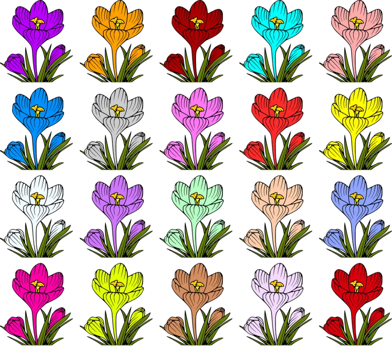 Tulips Flowers Icons Stickdatei – Blumen