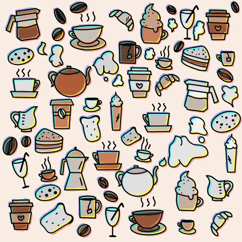 Coffee Doodle Cup Stickdatei – Essen & Trinken