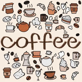 Coffee Doodle Cup Stickdatei – Essen & Trinken