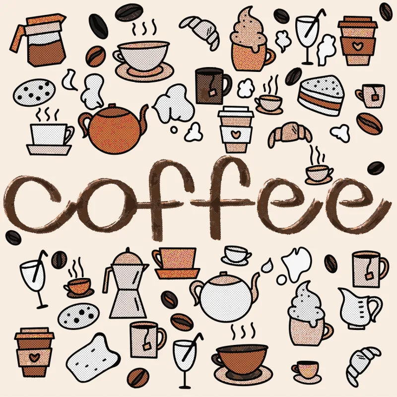 Coffee Doodle Cup Stickdatei – Essen & Trinken