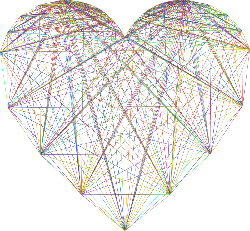 Heart Geometric Nature Stickdatei – Herzen & Liebe