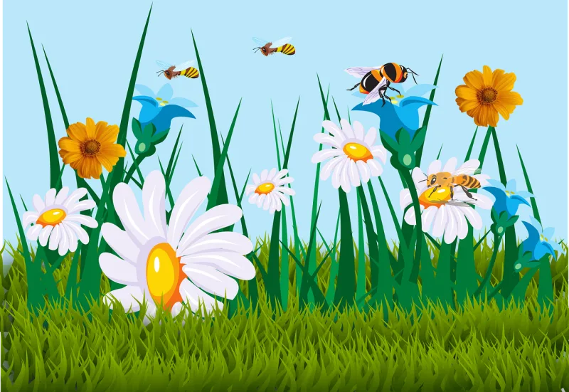 Pollination Flowers Flower wallpaper Stickdatei – Tiere
