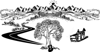Tree Guitar Road Stickdatei – Musik