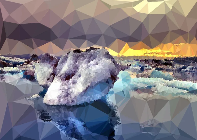 Arctic Ice Low poly Stickdatei – Kinder