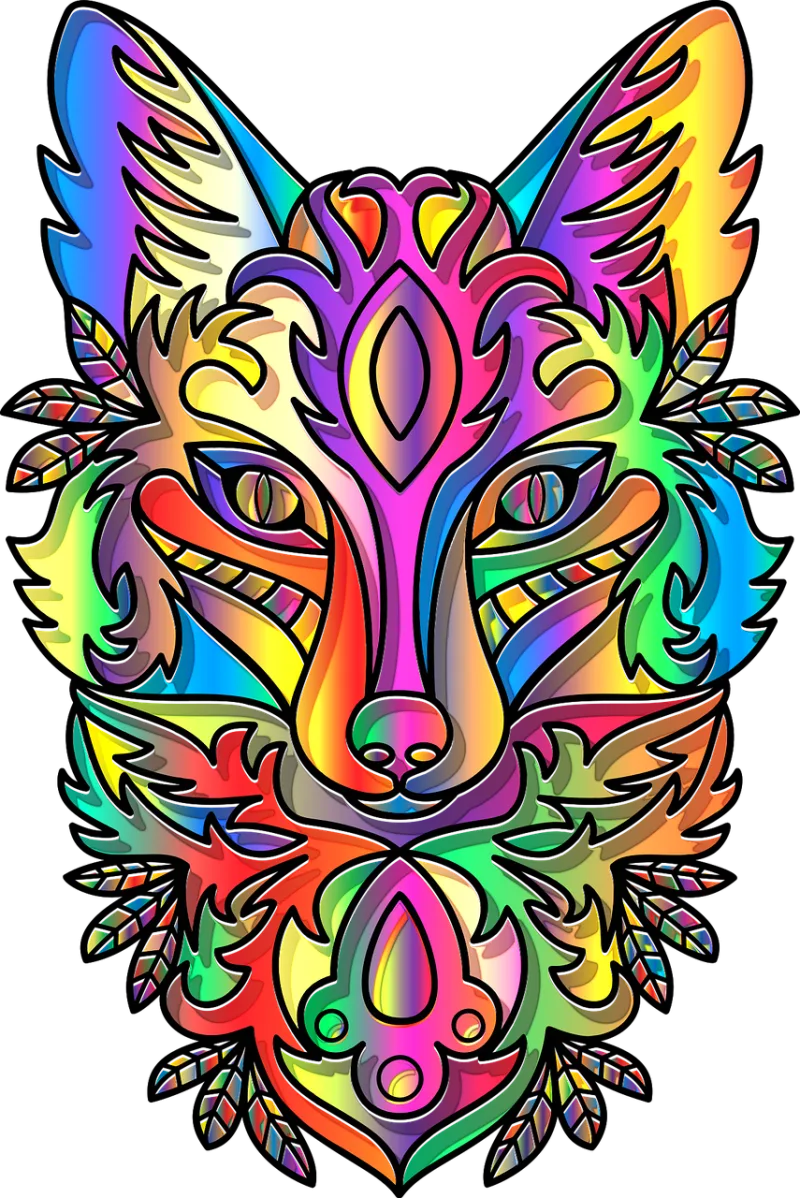 Fox Animal Line art Stickdatei – Tiere