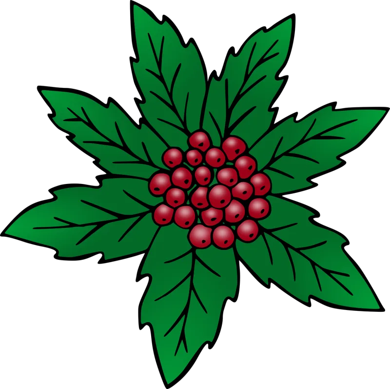 Holly Christmas Mistletoe Stickdatei – Weihnachten