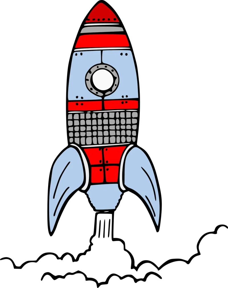 Rocket Spaceship Take off Stickdatei – Kinder