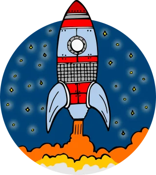 Rocket Spaceship Flying Stickdatei