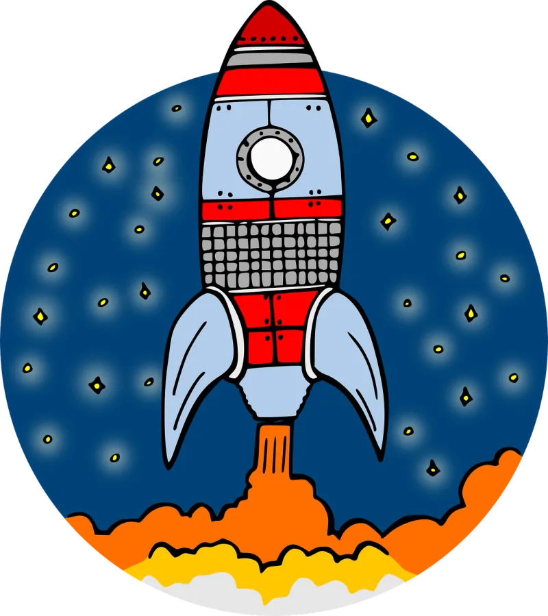 Rocket Spaceship Flying Stickdatei – Kinder