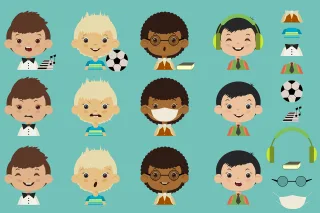 Boys Children Kids Stickdatei