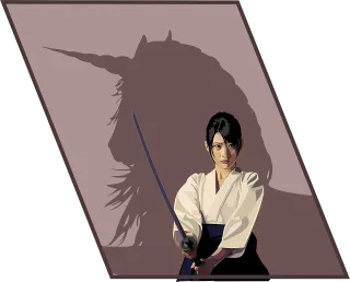 Samurai Warrior Unicorn Stickdatei – Kinder