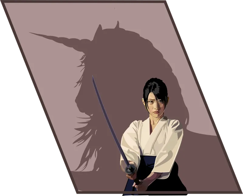 Samurai Warrior Unicorn Stickdatei – Kinder