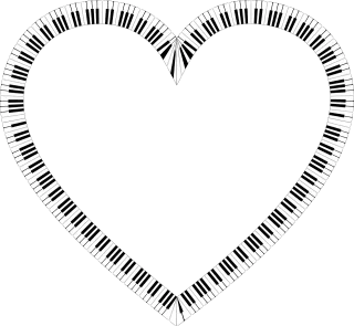 Heart Piano Keys Stickdatei