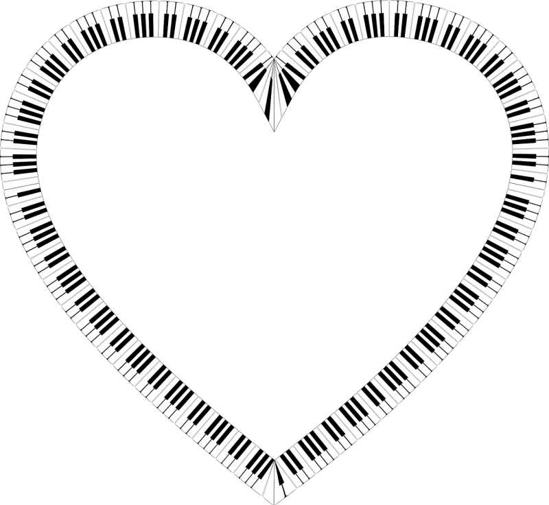 Heart Piano Keys Stickdatei – Musik