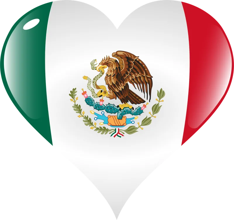 Heart Flag Mexico Stickdatei – Natur
