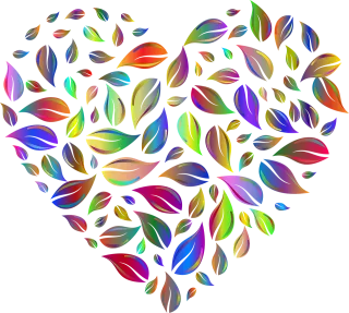 Heart Leaves Love Stickdatei