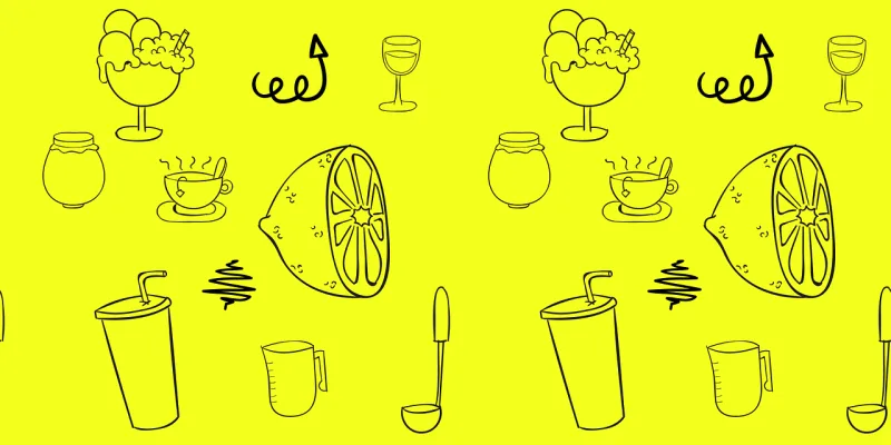 Doodles Sketch Drinks Stickdatei – Essen & Trinken