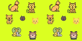 Cat Dog Pets Stickdatei