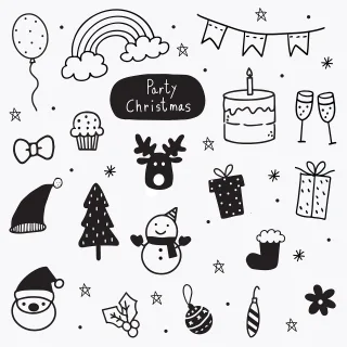 Doodles Beautiful wallpaper Christmas Stickdatei