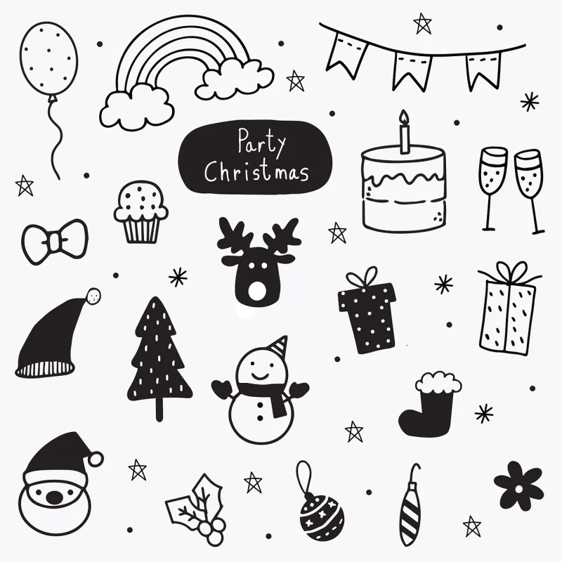 Doodles Beautiful wallpaper Christmas Stickdatei – Weihnachten