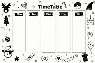 Timetable Schedule Chart Stickdatei