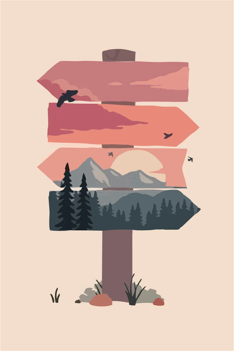 Sign post Arrow sign Direction sign Stickdatei – Natur