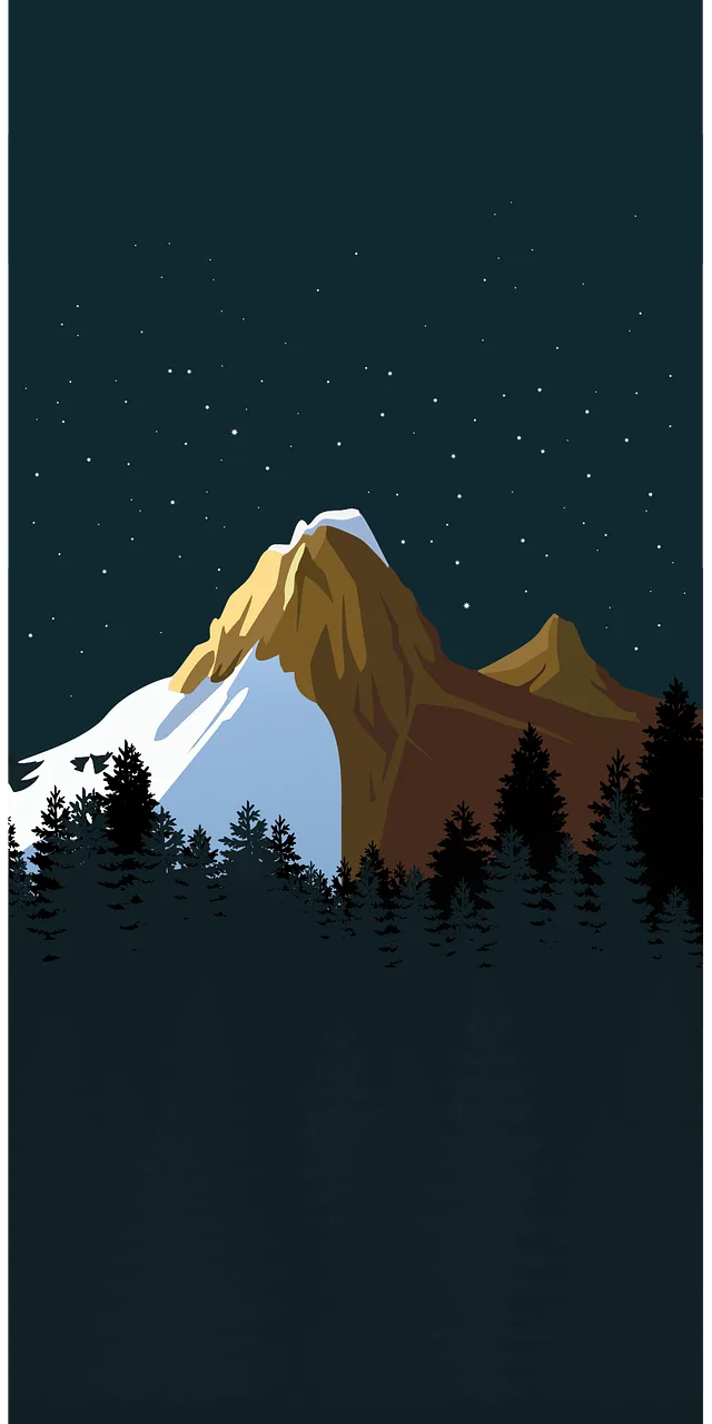 Mountains Snow Trees Stickdatei – Natur