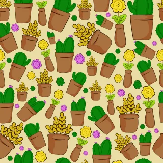 Cactus Pots Plants Stickdatei