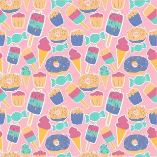 Ice cream Donuts Sweets Stickdatei