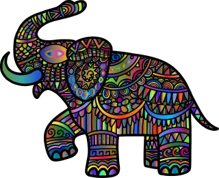 Elephant Animal Line art Stickdatei