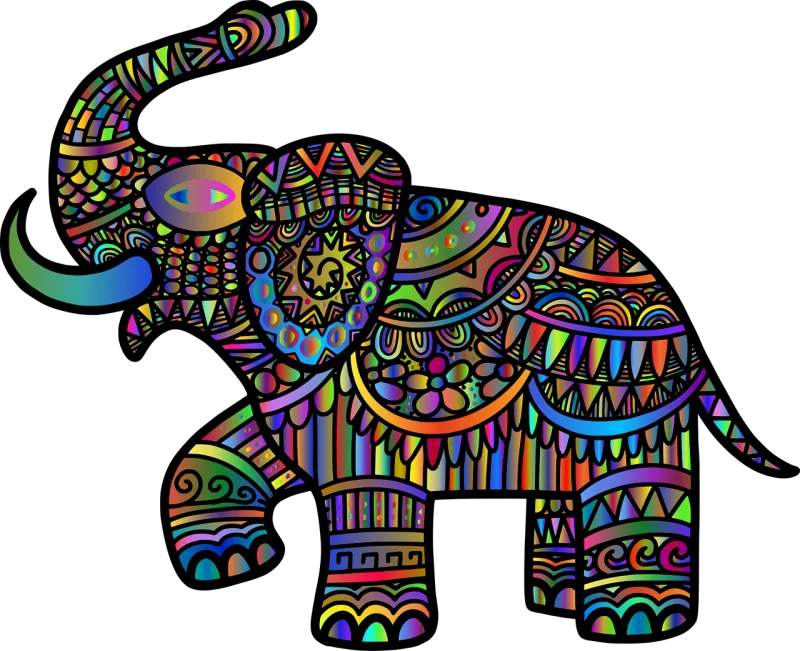Elephant Animal Line art Stickdatei – Tiere