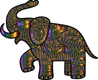 Elephant Animal Line art Stickdatei