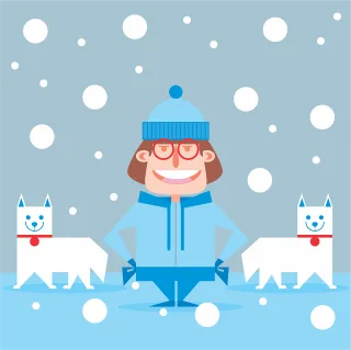 Man Dogs Glasses Stickdatei – Weihnachten