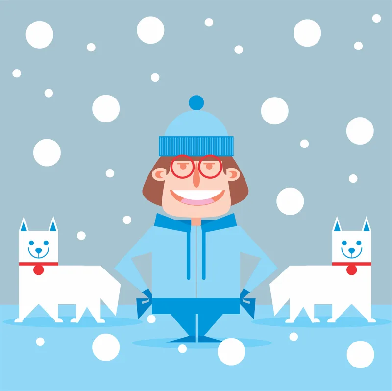 Man Dogs Glasses Stickdatei – Weihnachten