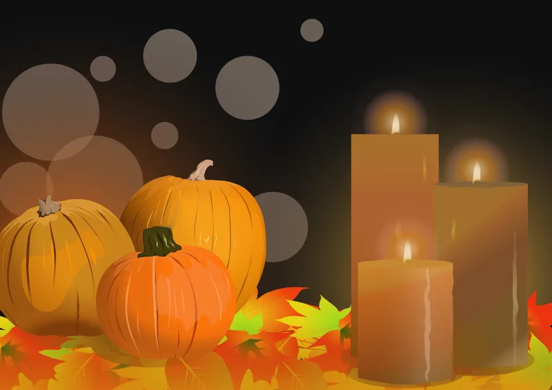 Pumpkins Nature Candles Stickdatei – Weihnachten