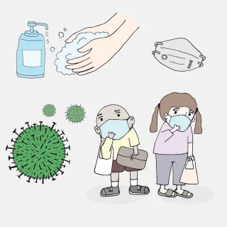 Couple Virus Face masks Stickdatei