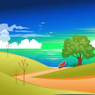 Lake Road Landscape Stickdatei