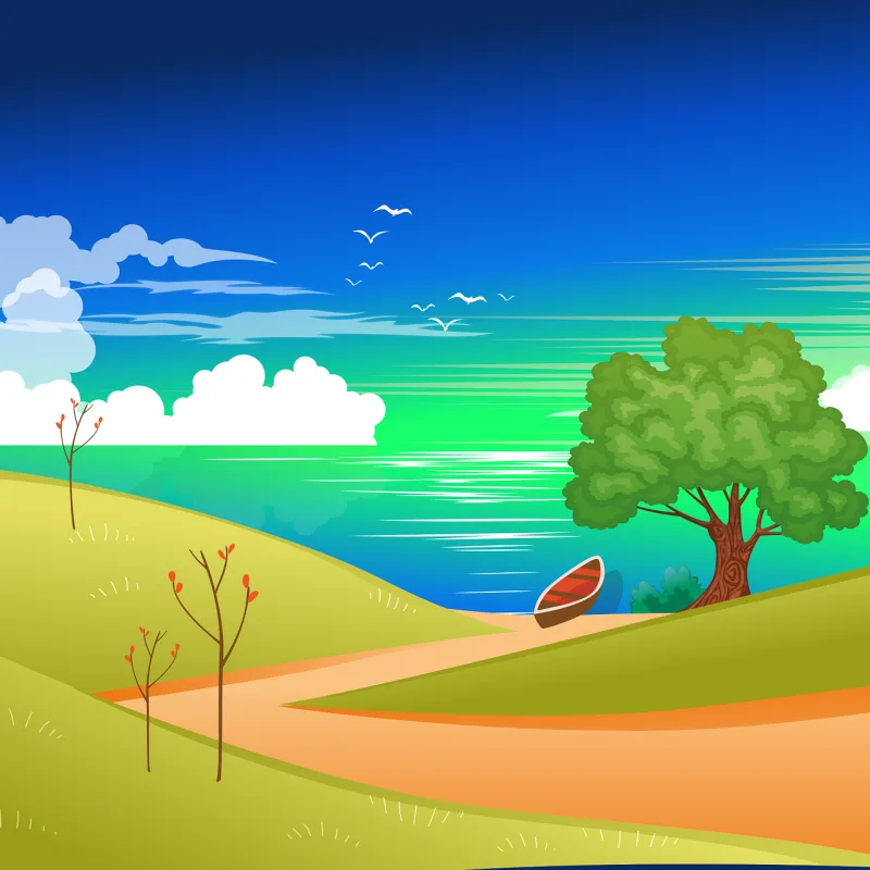 Lake Road Landscape Stickdatei – Natur