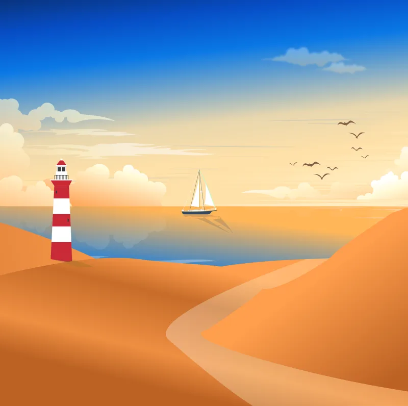 Coast Lighthouse Sea Stickdatei – Fahrzeuge