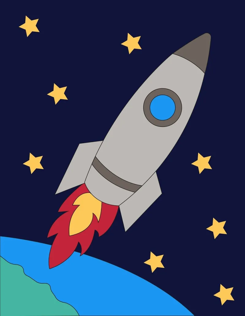 Rocket Spacecraft Space Stickdatei – Kinder