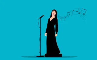 Singer Girl Performance Stickdatei