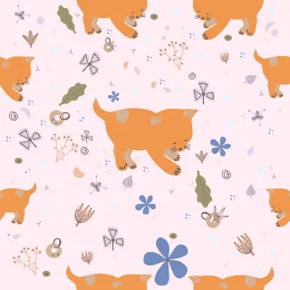 Fox Beautiful wallpaper Flowers Stickdatei