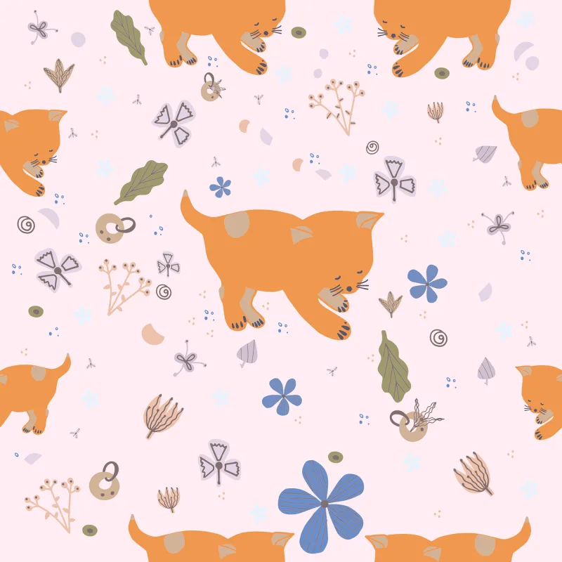 Fox Beautiful wallpaper Flowers Stickdatei – Tiere