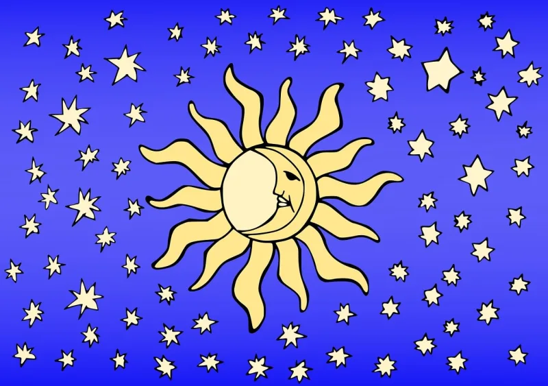 Sun Moon Stars Stickdatei – Natur