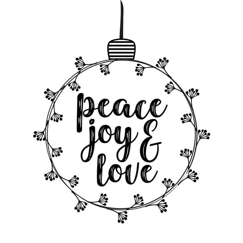 Typography Wreath Bauble Stickdatei – Weihnachten