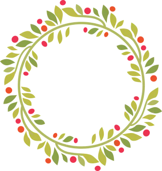 Wreath Christmas Green Stickdatei